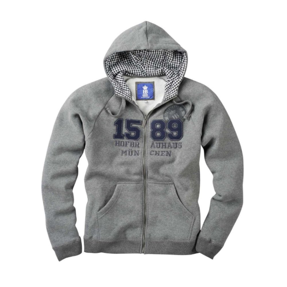 Chaps Hofbräu München Men's Hooded Sweatshirt 1589 Grey Size L